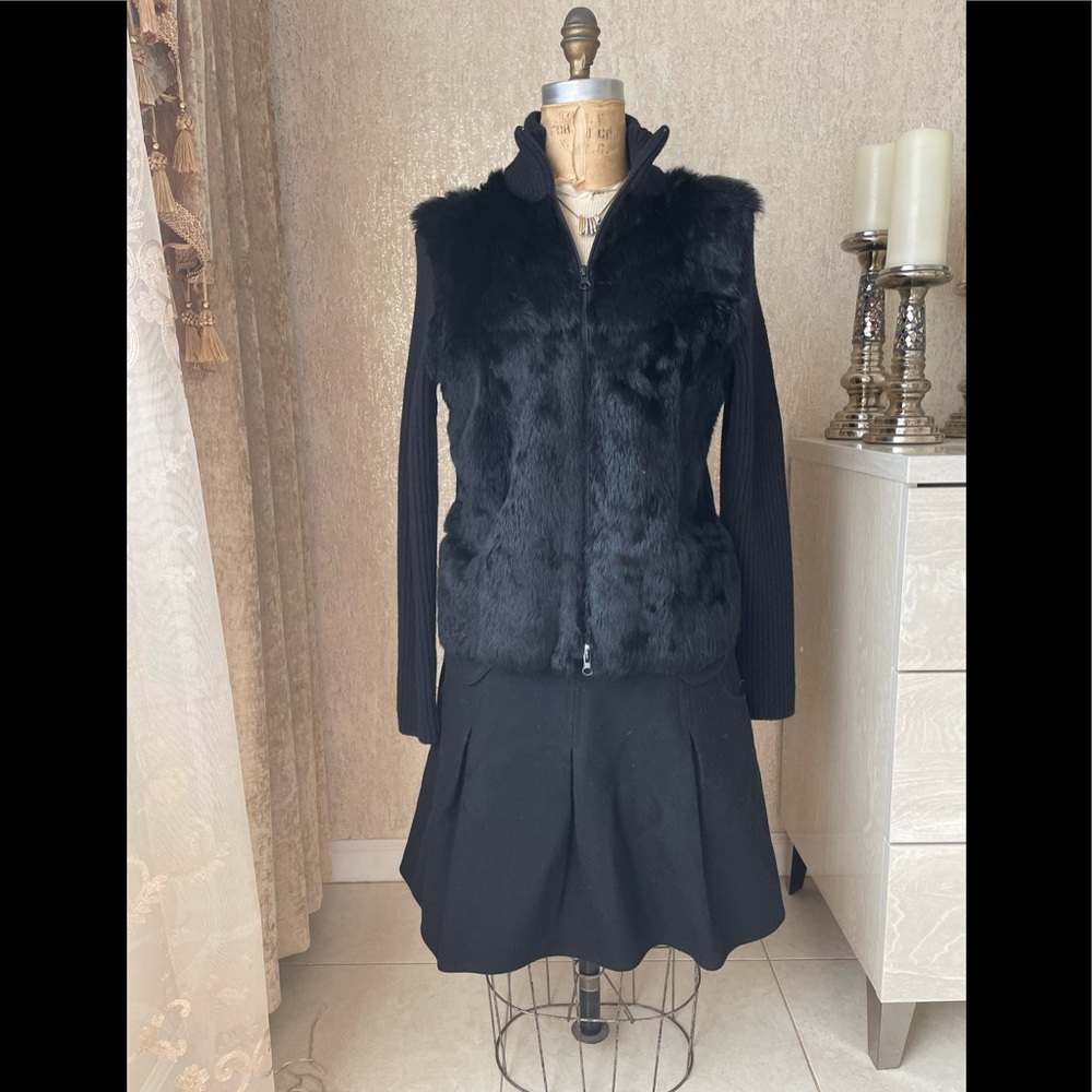 Zara rabbit fur cardigan size L - Picture 4 of 10